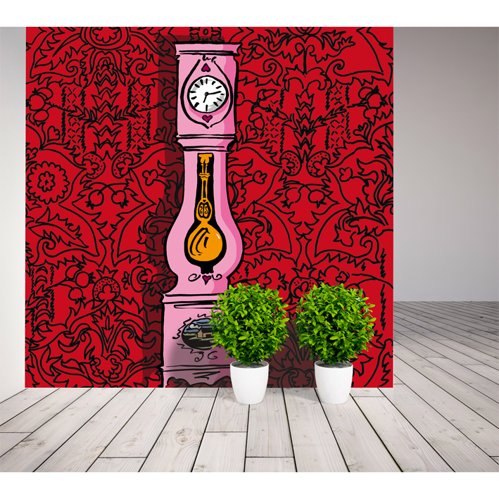 HORLOGE ROSE SUR CLASSIC ROUGE