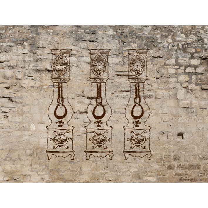 HORLOGES SUR MUR ANCIEN