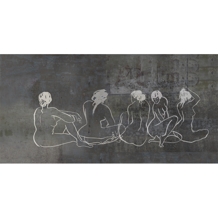 NUS ASSIS SUR BÉTON PEINT