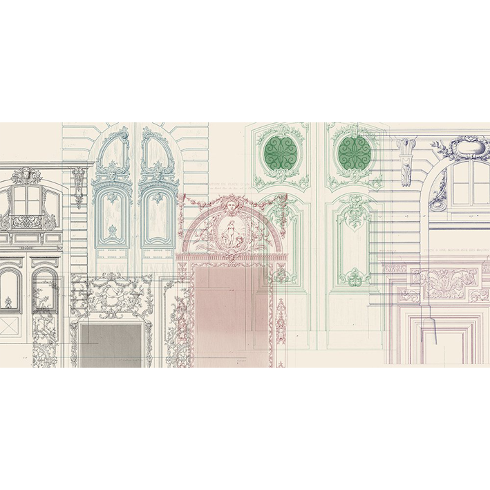 WALLPAPER “BAROQUE DOORS ECRU BACKGROUND